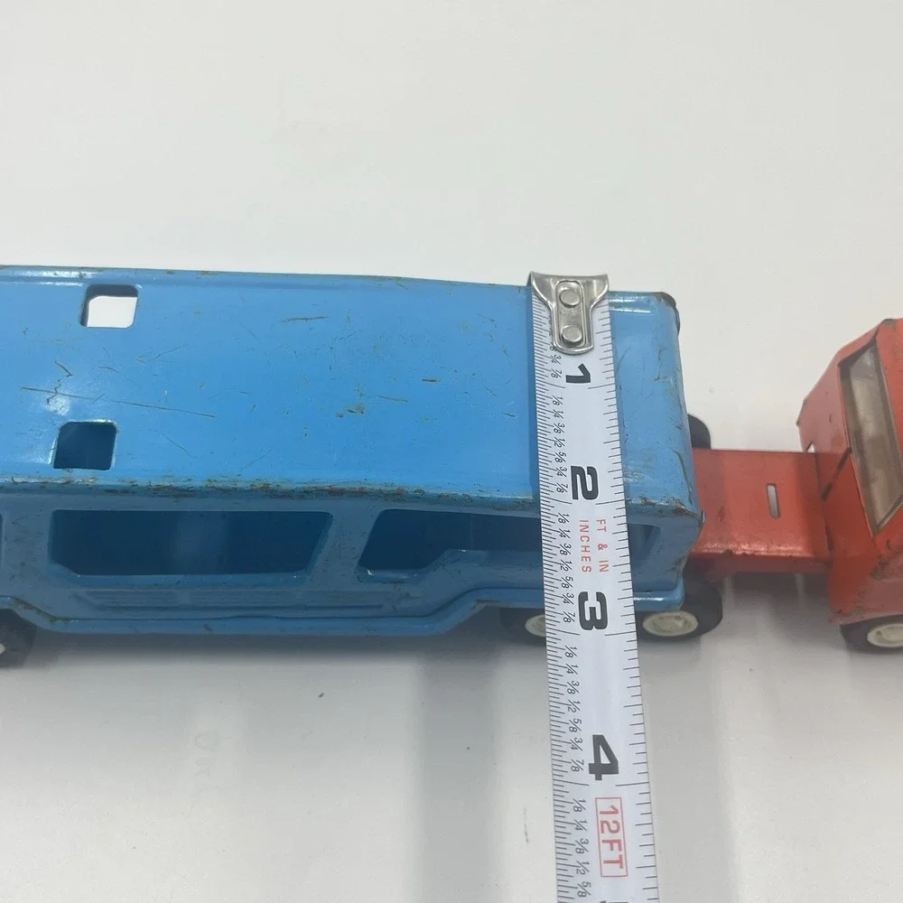 Vintage Buddy L‎ Blue Car Carrier Truck 10 1/2